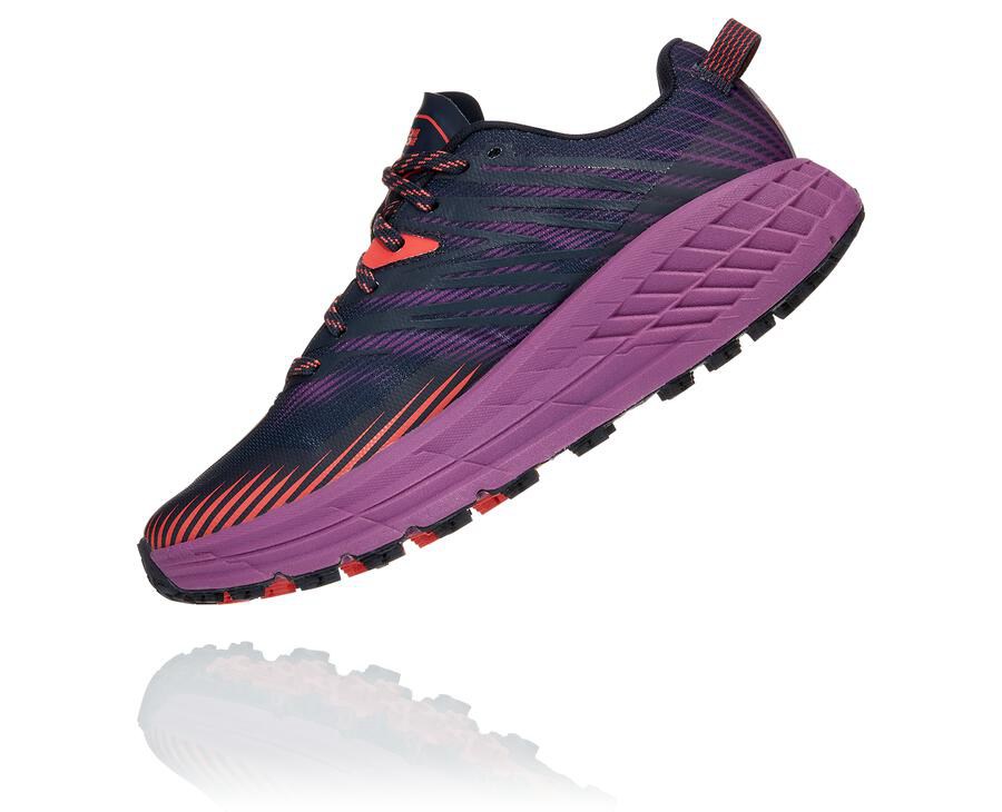 Hoka One One Trail Schoenen Dames - Speedgoat 4 - Donkerblauw - KI2794680